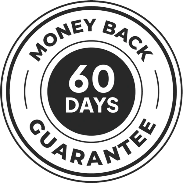 60-day money back guarantee seal